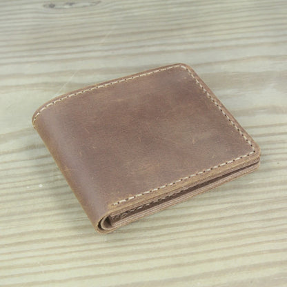 Luxury Handmade Genuine Leather Men Wallet Bifold Purse Male Wallets Short Money Clip Vintage Leather Money Bag with zip pocket