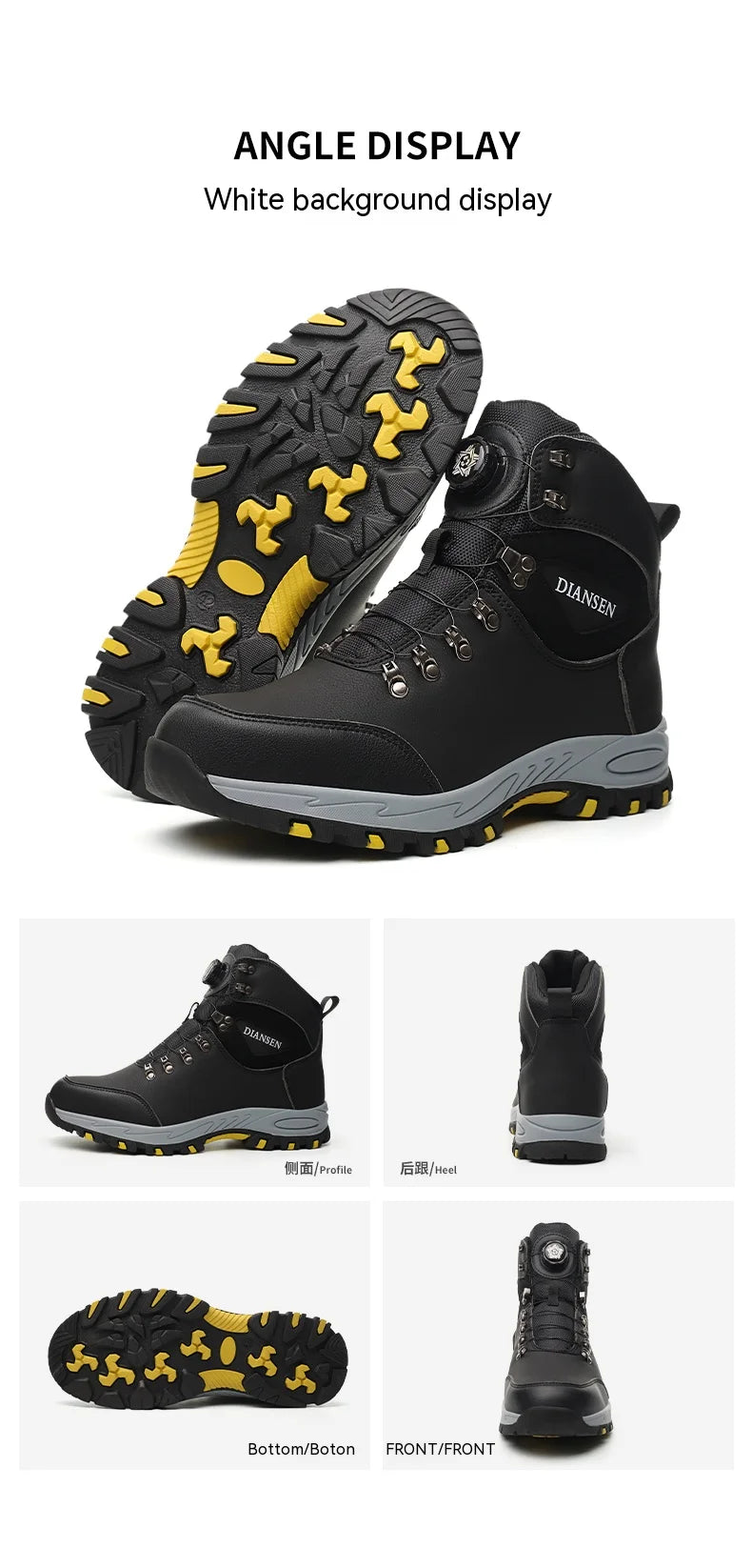 Rotating Button Safety Shoes Men Work Sneakers Indestructible Shoes Puncture-Proof Protective Shoes Work Boots Tactical Boots