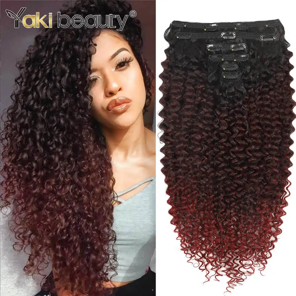 Extensões de cabelo cacheado Jerry Curly 65cm clip in tecelagem dupla com seda orgânica 160 g