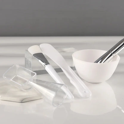 DIY Facial Mask Bowl Brush Set Soft Glue Silicone Home Made Diaphragm Bowl Spa Beauty Makeup Skin Care Tools 3Pcs Set