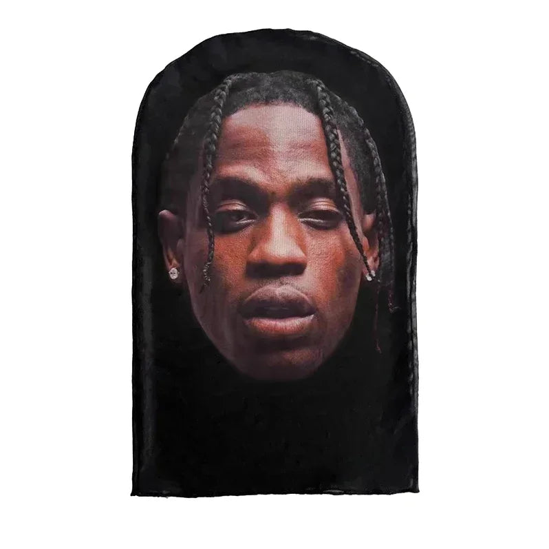 Nova Máscara de Rosto Inteiro Unissex Estilo Kanye/Drake, Impressa em 3D com Malha Elástica – Ideal para Cosplay, Festas e Simulações (Estilo Balaclava)