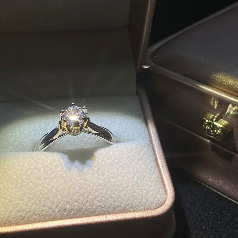 Anillo de oro puro de 18 quilates para mujer, anillos de moissanita natural con piedras preciosas, hermosa joyería para parejas, accesorios de boda, nueva tendencia 2023