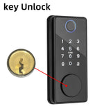 RAYKUBE DS01 BLE TT Lock Smart Fingerprint Deadbolt Lock with Latch/Door Sensor Auto Lock Key/Password/Card/ TT Lock APP Unlock