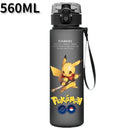Anime Pokemon Portable Plastic Water Bottle 560ML Ash Ketchum Pikachu High Capacity Insulation Outdoor Water Cup for Kids Gift