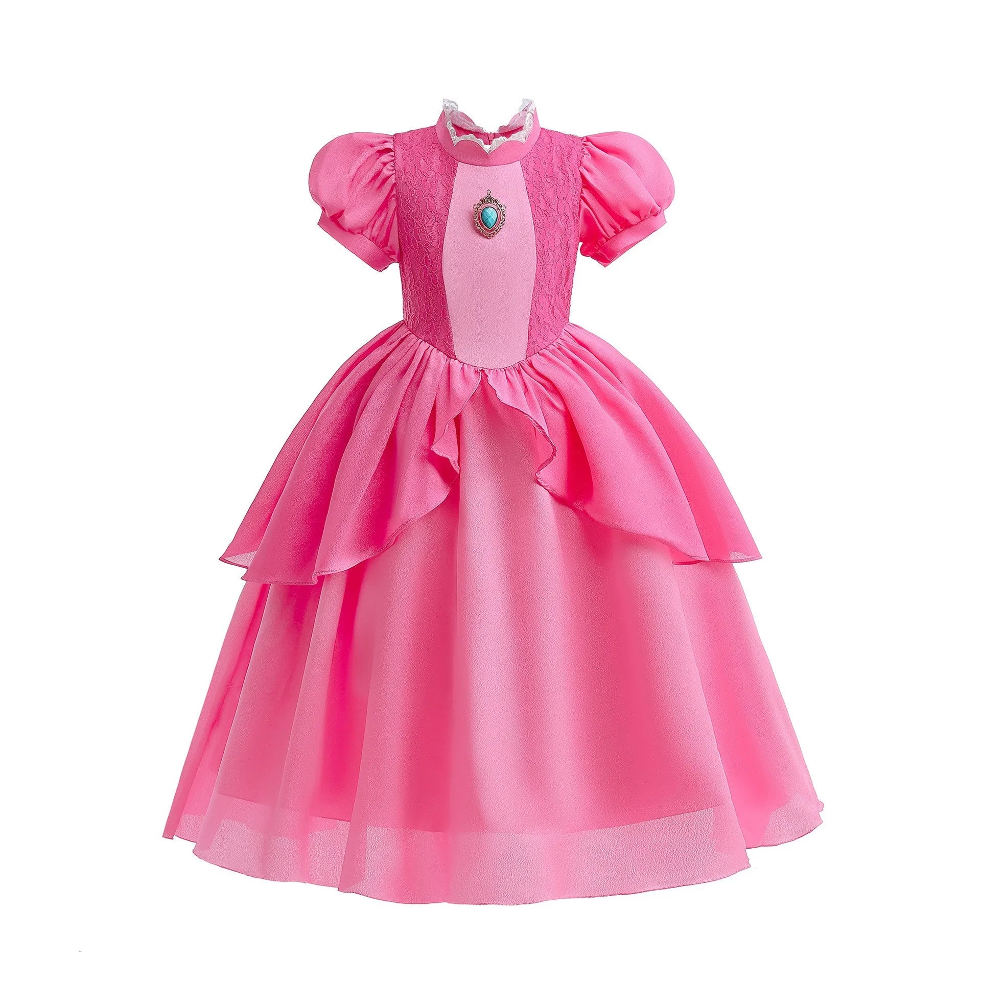 Peach Cosplay Costume for Girls Fancy Princess Cosplay Pink Dress Carnival Birthday Party Kids Movies Ball Gowns Clothes