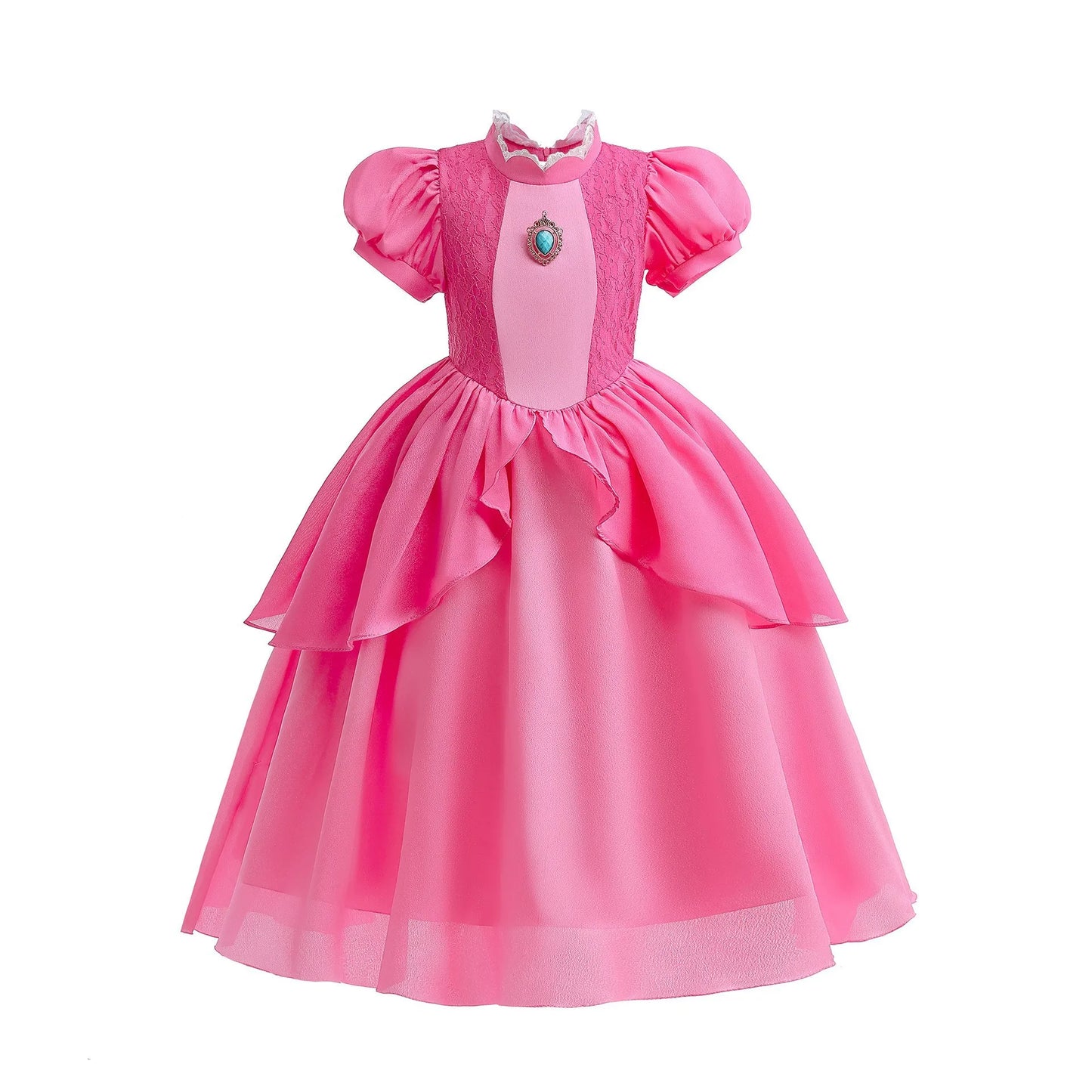 Peach Cosplay Costume for Girls Fancy Princess Cosplay Pink Dress Carnival Birthday Party Kids Movies Ball Gowns Clothes