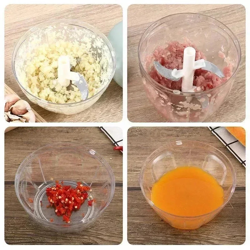 Manual Garlic Chopper Meat Mincer Hand Pull Press Crusher Multifunctional Vegetable Chili Onion Cutter Kitchen Accessories