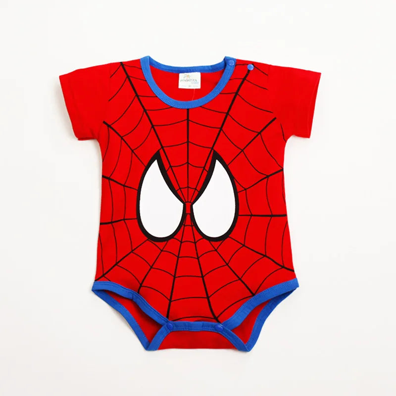 Nueva ropa de verano para niños, peleles para bebés y niñas, mono de algodón de manga corta con dibujos de Spider-Man y Mickey para recién nacidos, trajes para niños pequeños