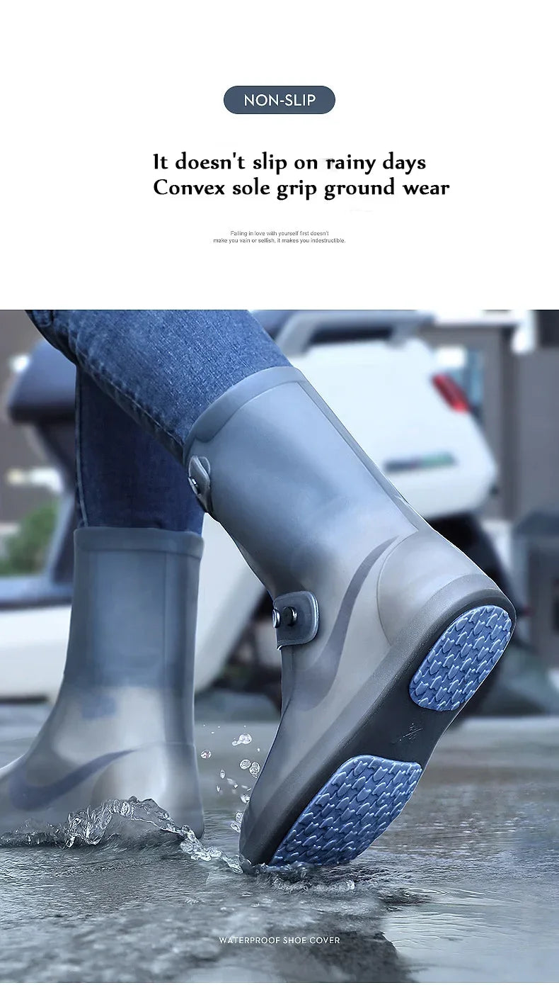 Rain Boot Covers Waterproof Anti Slip Shoe Cover Cubre Zapatos Para La Lluvia De Silicona Cubierta Ipermeable Para Lluvia XXL