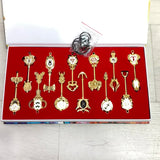 Anime Pendants Jewelry Necklace Keyrings Elsa Lucy Keys Set Zodiac Star Spirit Magician Summons Cosplay Key Ring Gift