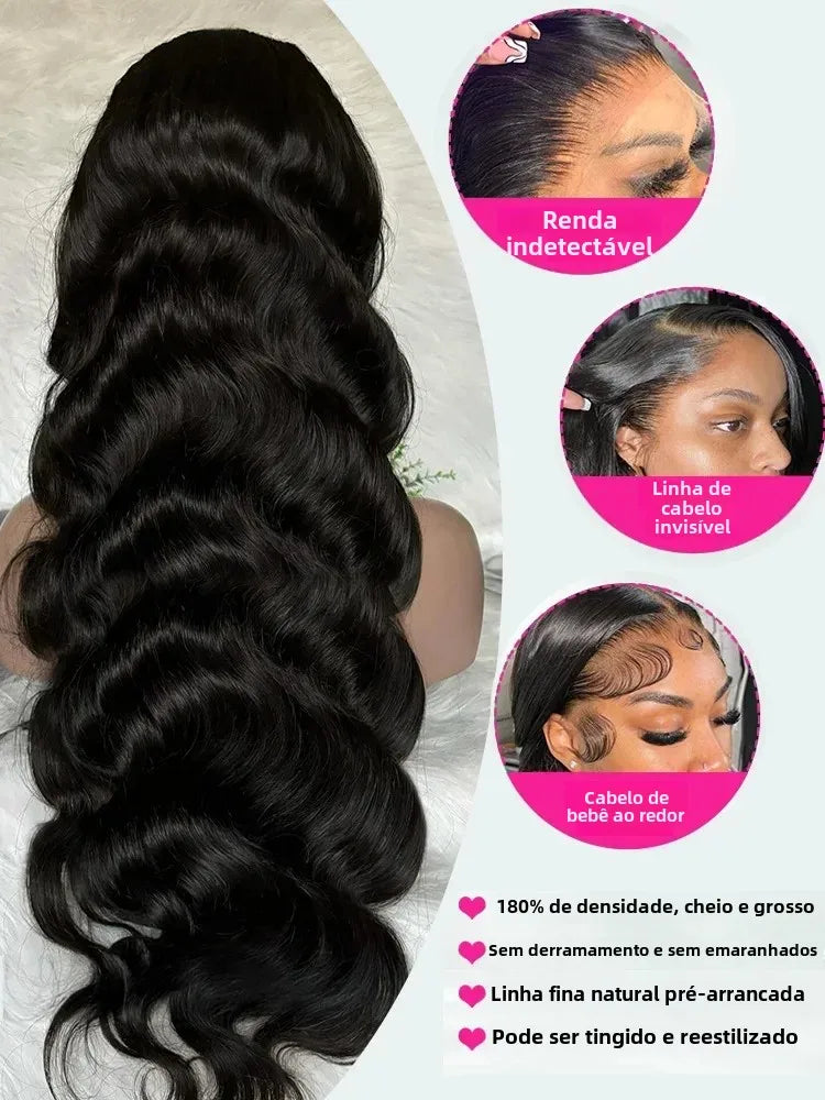 Peluca de cabello humano con ondas al agua de 13x6 pulgadas y encaje frontal, densidad 250, cierre sin pegamento 5x5, de 30 a 40 pulgadas. 