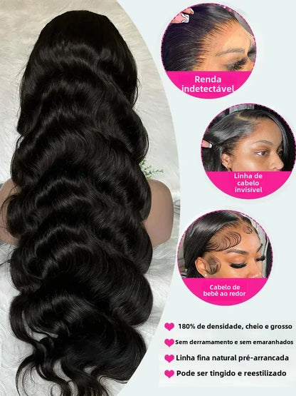 Peluca de cabello humano con ondas al agua de 13x6 pulgadas y encaje frontal, densidad 250, cierre sin pegamento 5x5, de 30 a 40 pulgadas. 