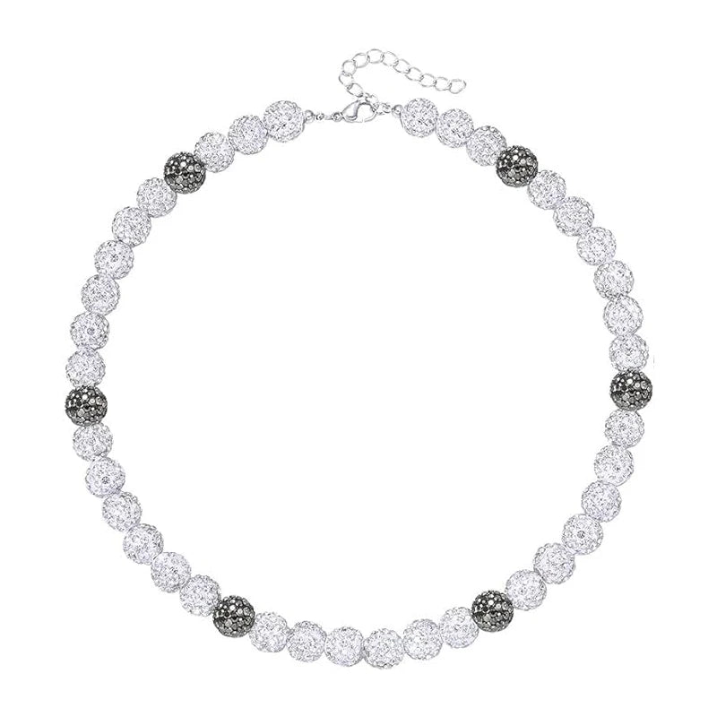Bling Baseball Necklace for Men Rhinestone Beaded Ball Necklace Baseball Players Lovers Inspired Jewelry