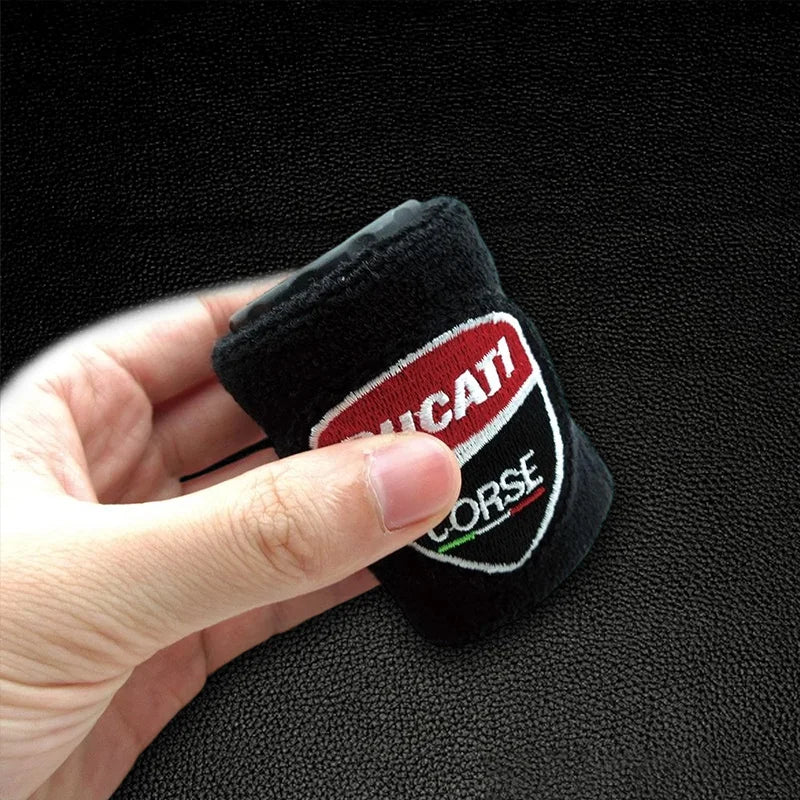 Motorcycle Embroidery Front Fluid Oil Brake Reservoir Sock Cover for Ducati Monster Panigale Diavel Superleggera V4 V2 Scrambler