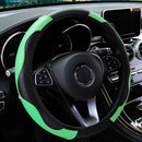 PU Carbon Fiber Leather Car Steering Wheel Cover without Inner Ring Suitable for 14.5-15 Inches of Automotive Supplies