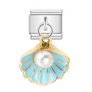 URING New Italian Charm Bracelet Pendant Series Shell Imitation Pearl Heart Personalized Assembly Chain Y2k DIY Making Jewelry