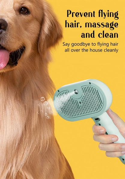Dog Comb Pet Steam Massage Brush Safe Round Head Soft Teeth Spray Hair Removal Comb for Dog Universal for Cats Dogs Accessories