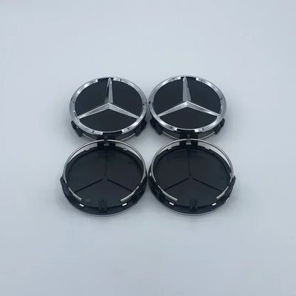 4Pcs/set 75MM/60MM Car Wheel Center Hub Cap Covers For Mercedes Benz  Black Badge Rim Cover Auto Style Decorate Accessories