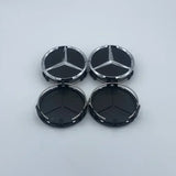 4Pcs/set 75MM/60MM Car Wheel Center Hub Cap Covers For Mercedes Benz  Black Badge Rim Cover Auto Style Decorate Accessories