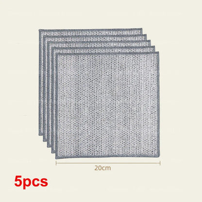 Paño de limpieza de alambre de acero grueso, antirayaduras, de doble capa, de microfibra, para lavar platos, ollas y cocina, 20 o 5 unidades