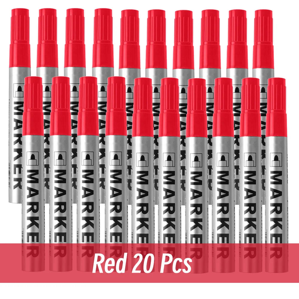 Permanent Paint Marker Pen Waterproof Black Pen for Tire Oily Markers Quick Drying Signature Pen Stationery Supplies