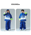 Boys Hip Hop Pullover Street Dance Cargo Pants Girls High Collar Sweatshirt Outfits Kids Jazz Sport Clothes Set Child Streetwear