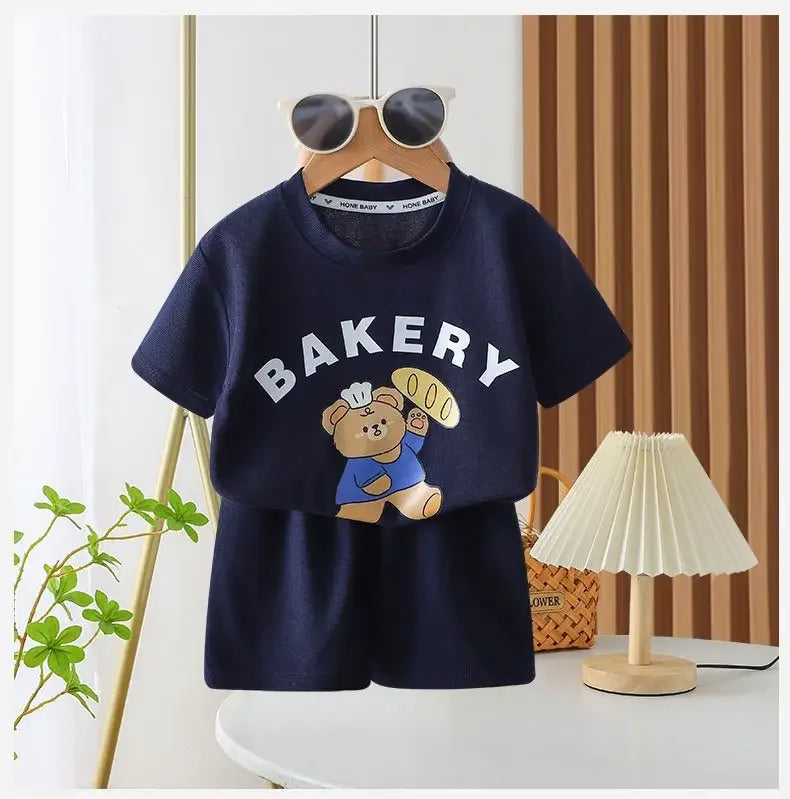 2Pcs Children Tshirt Shorts Sets Baby Summer Clothes Boy Girl Fashion Short Sleeve Pants Suit Leisure Outfits Kids Costume