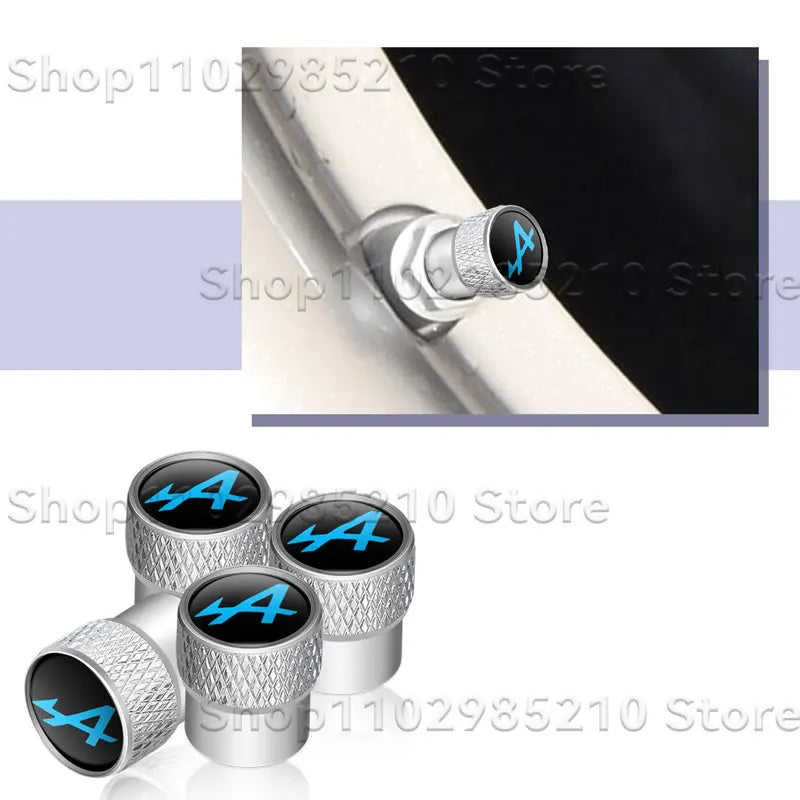 4Pcs/Set A Alpine Logo Car Wheel Tire Valve Stem Caps Dust Rim Covers Decor For Clio Scenic Logan Megane Captur Kadjar Duster