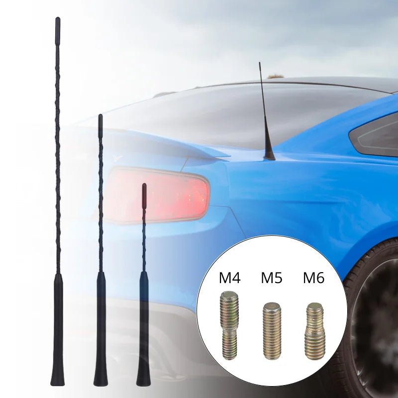 Antena de carro 9 "11" 16 "com parafuso m4 m5 m6 recepção de sinal de carro am amplificador de rádio fm impulsionador universal antena impulsionador