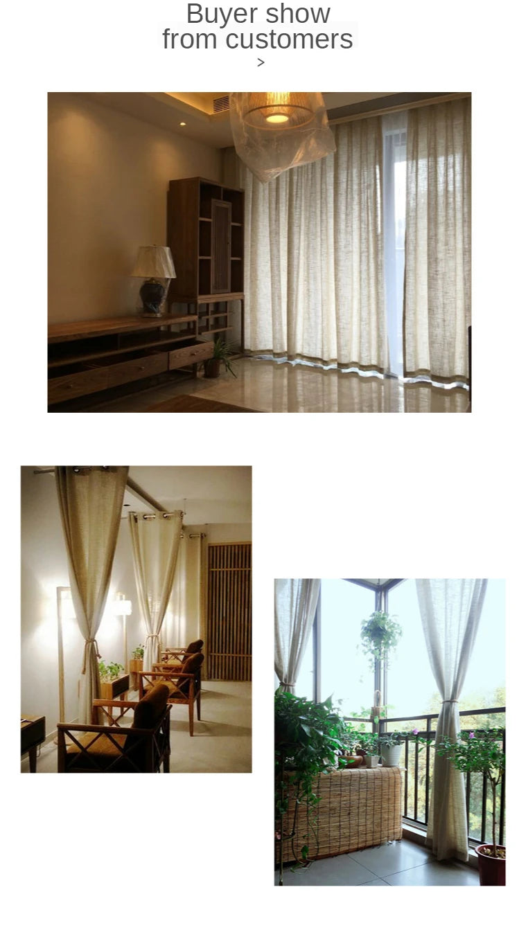 Japanese cotton linen sheer curtains for bedroom living room curtains for study curtain living room set plan curtain tulle