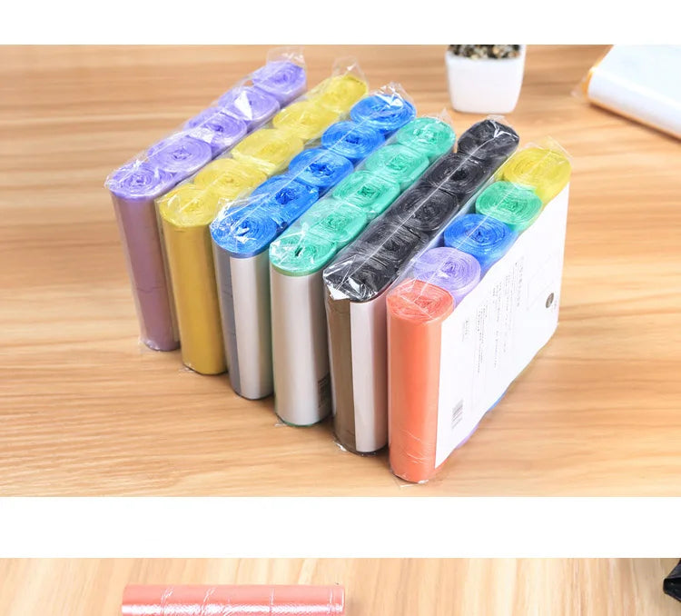 Bolsa de Lixo Descartável Doméstico, Sacos De Lixo De Armazenamento De Cozinha, Saco De Resíduos De Limpeza, Saco De Plástico, 5 Rolos, 1 Pacote, 100Pcs
