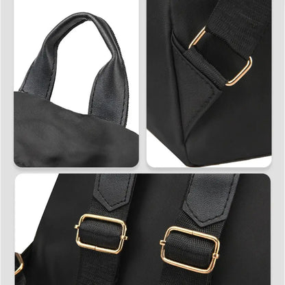 Mochilas sencillas negras de gran capacidad, bolso de viaje para mujer, mochila escolar Harajuku unicolor, mochila Oxford, bolsos unisex