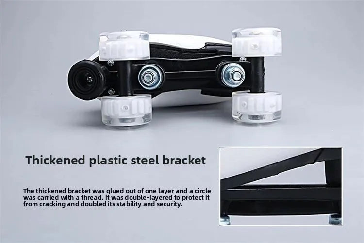 Adult Double-Row Roller Skates, Men's and Women's Flashing Four-Wheel Skates, Fancy Rink Professional Adult Skates