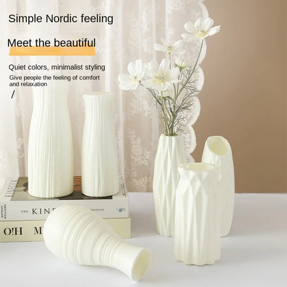 4066 Simple Plastic Vase Silver Willow Hydroponic Flowers Artificial Flower Vase Desktop Living Room Decoration Ornaments
