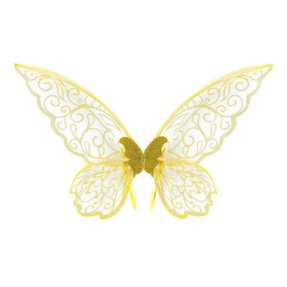 Fantasy Colorful Butterfly Fairy Wings Organza Sparkle Cosplay Wings Handmade Elf Wings Costume for Adult Kid