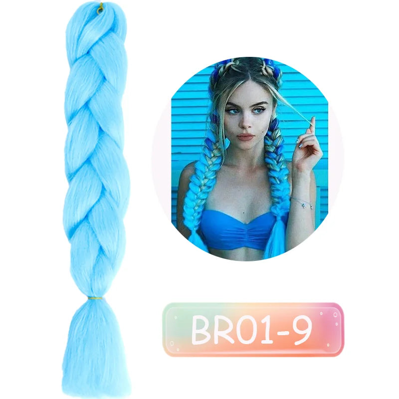 Lupu 24 "extensões de cabelo sintético longo ombre trança para mulheres preto roxo rosa azul loiro jumbo tranças suporte atacado