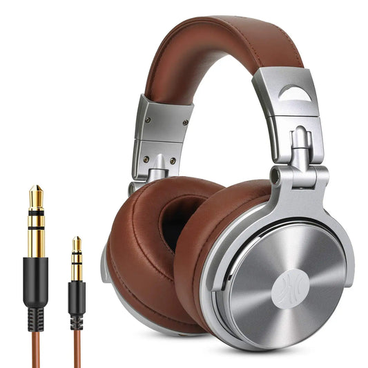 Oneodio Pro 30 Professional Studio DJ Headphones with Microphone, Over-Ear Wired Earphones, HiFi Monitors, Foldable Gaming Headset