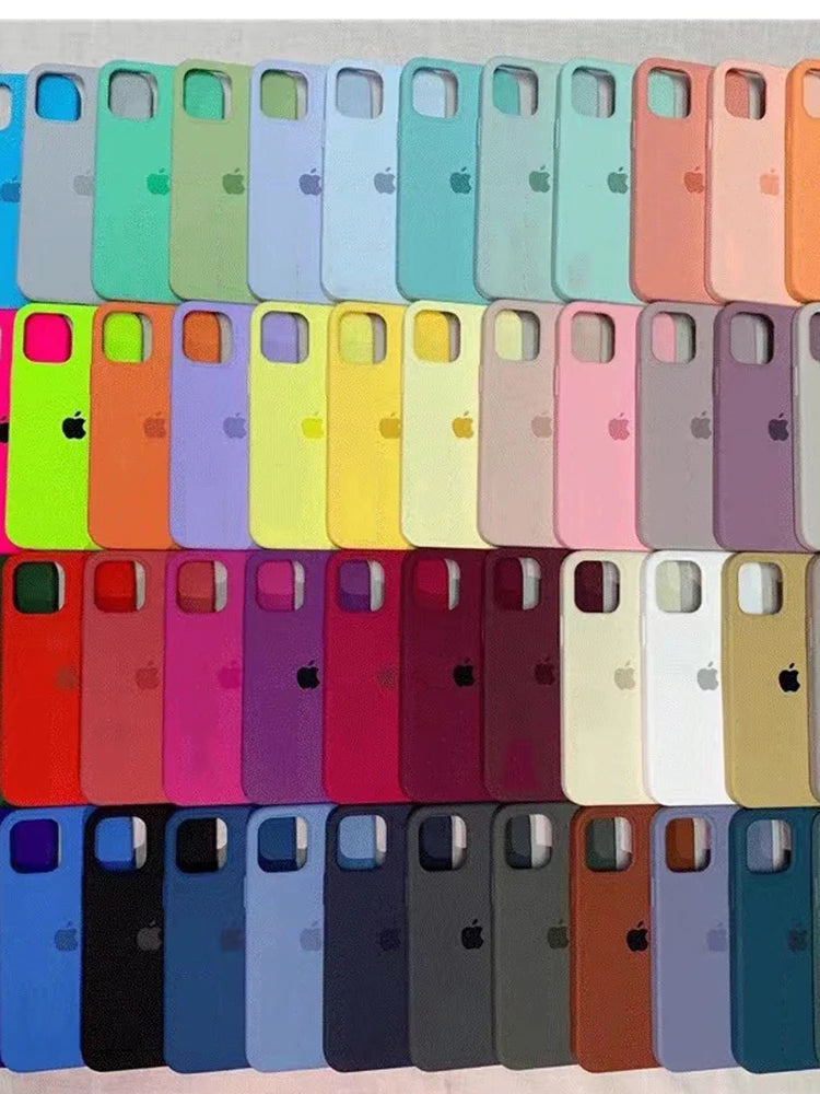 Official Original Silicone Phone Case For iPhone 16 13 15 14 12 Pro Apple Case for iPhone 16 Plus 13 14 11 12 15  Pro Max cover
