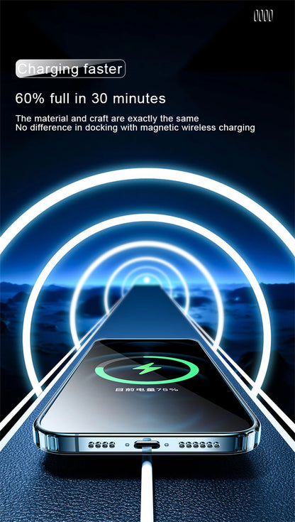 Luxury Wireless Magnetic Cover For Apple Magsafe Case Iphone 11 12 13 15 14 Pro Max Mini 7 8 Plus Xr XsMax X Clear Acrylic Cases