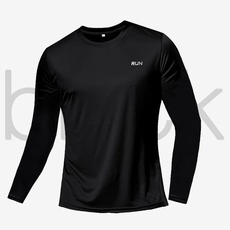 Camiseta transpirable de secado rápido, camisetas deportivas, ropa de entrenamiento, camiseta de manga larga para hombre, accesorios de gimnasio para correr de otoño, fitness para hombre.