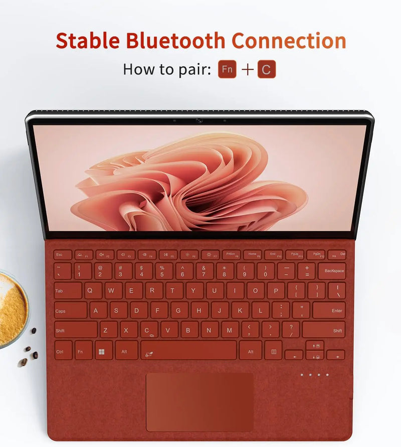 Trackpad Keyboard for Microsoft Surface Pro 3 4 5 6 7 8 9 X Backlit Russian Spanish Arabic Portuguese French Hebrew Keyboard