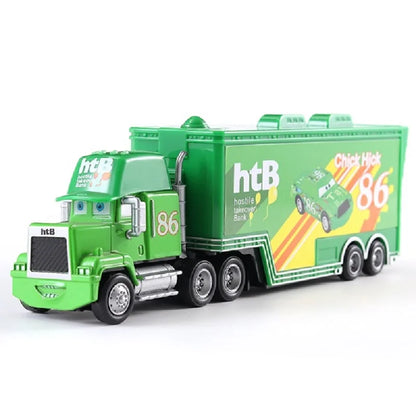 Disney Pixar Cars 2 3 Juguetes Rayo McQueen Camión Jackson Storm Tío Mack 1:55 Camión de fundición Modelo de remolque Niño niños Regalo