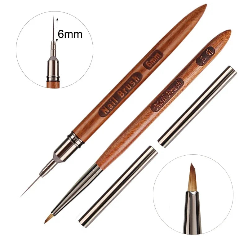 Triangular Nail Art Brush Pen 3D Tips Pattern Phototherapy Acrylic Nail Brush UV Gel DIY Manicure Tools Wood Handle Nail Brushes