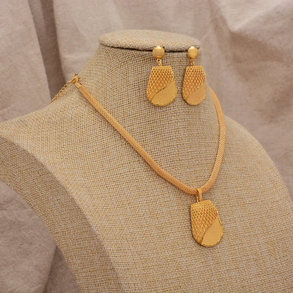 Jewelry Set For Women  Gold Plated With Necklace Pendant Nigerian Wedding Jewelry