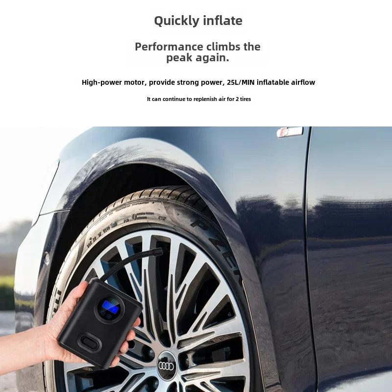 Portable High Pressure Inflatable Pump Wireless Car Tire Inflator For Electric Vehicles Convenient Digital Air Compressor