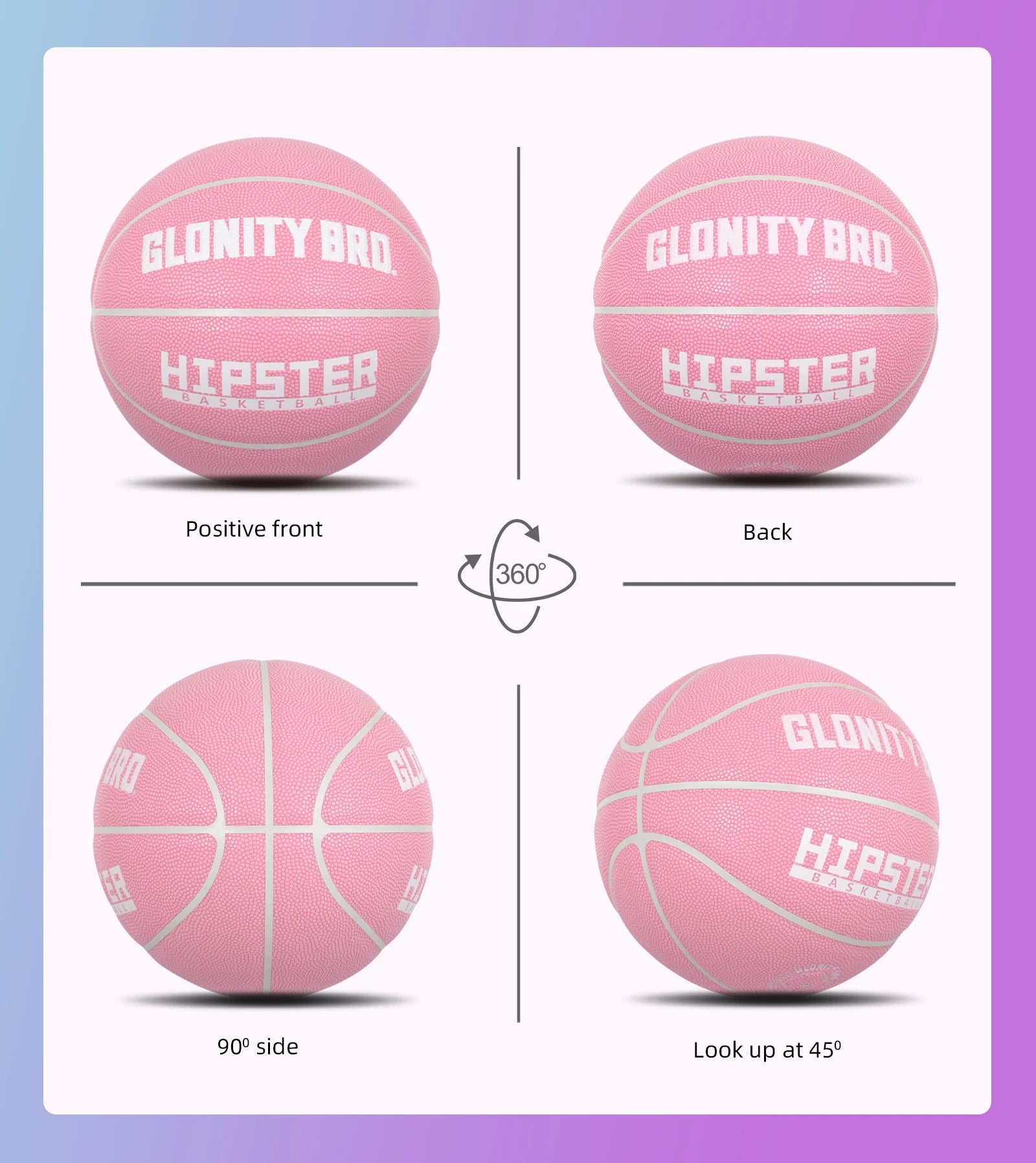 Women's Basketball Size 5, 6, 7 Pink Official Competition Children's Basketball Indoor Outdoor Standard Ball PU Non-slip Wear-resistant