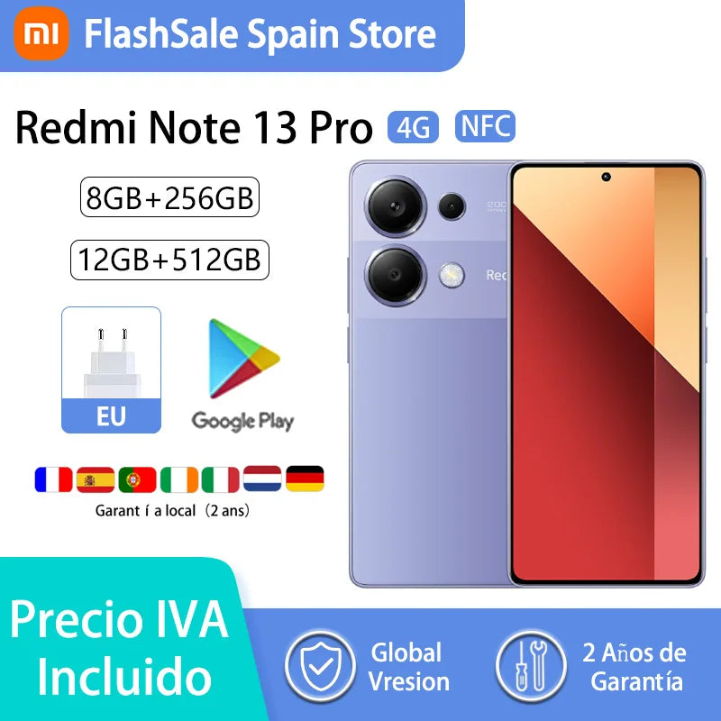 Xiaomi Redmi Note 13 Pro 4G smart phones NFC 120 Hz AMOLED FHD + screen 67 W 5000 mAh 200 MP camera global version