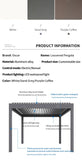 Sistema de toldo de techo de pérgola de vidrio retráctil de aluminio con apertura motorizada y cubierta eléctrica ajustable para terraza. Techo de pérgola para exteriores.