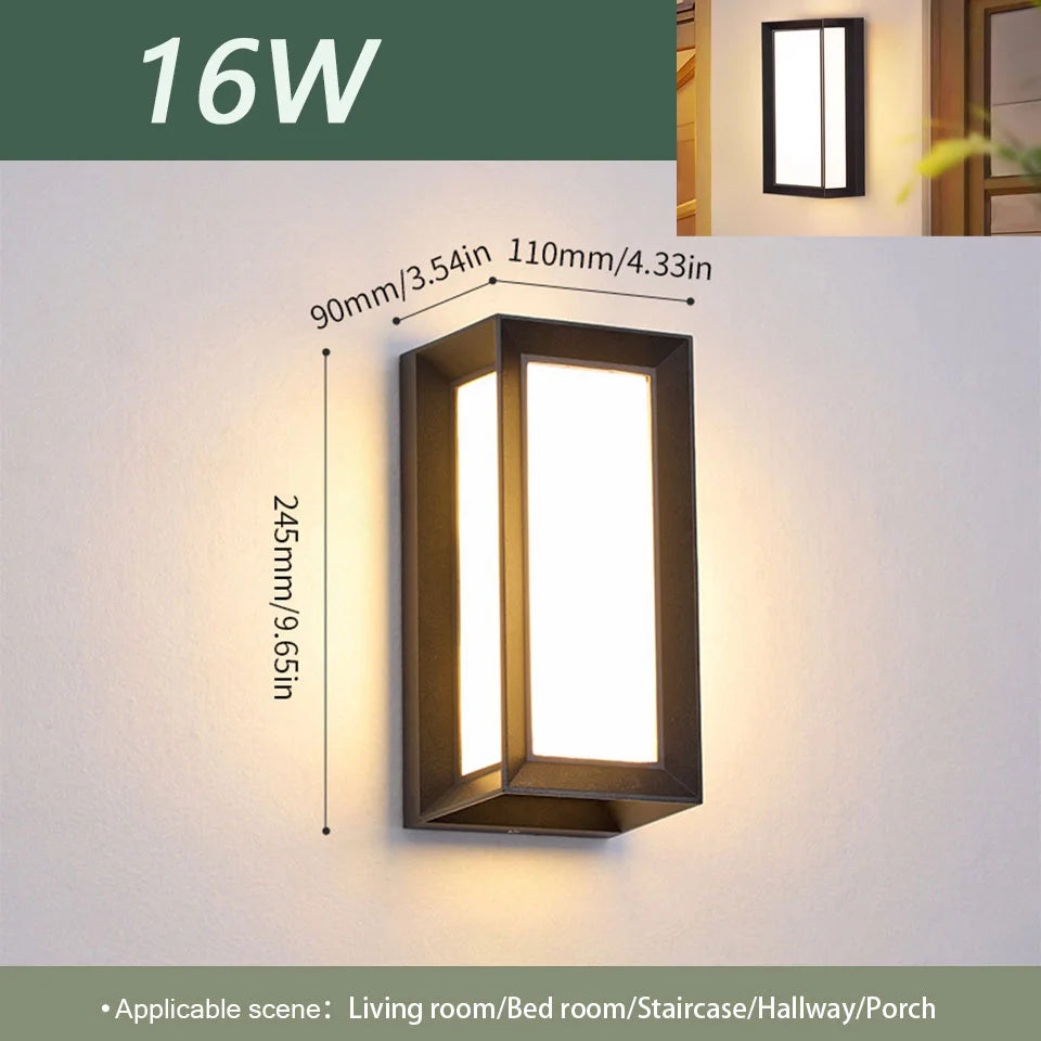 LED Outdoor Wall Light Waterproof IP66 Motion Sensor LED Outdoor Lighting Porch Lights Balcony Garden Lights Outdoor Wall Lamp