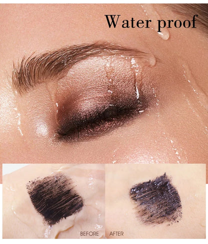 Máscara de pestañas de seda 5D con ojos grandes, contenido y longitud negros fuertes y duraderos, resistente al agua y antiaglomerante, y de duración prolongada.